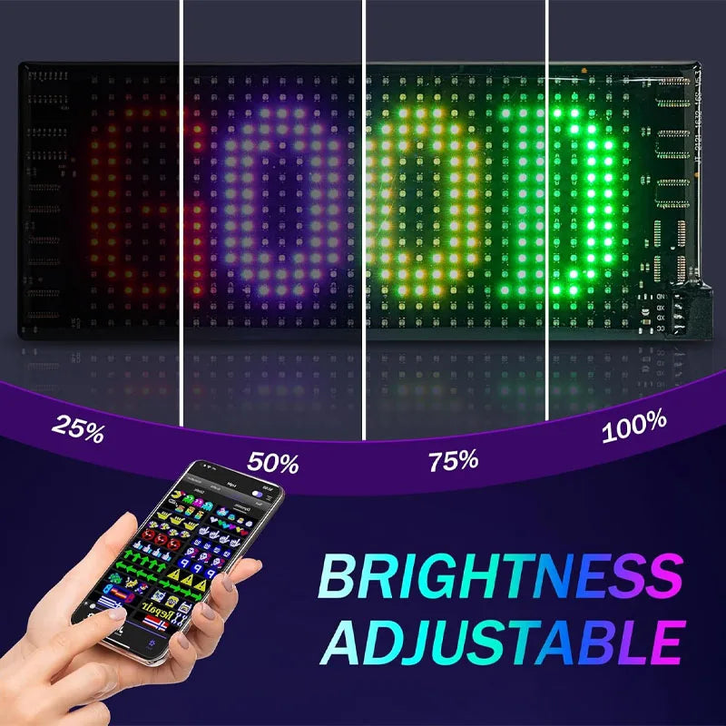 LED DIY Matrix Pixel Panel Led Display Truck Eye Car Sign Animation Bluetooth App Control Programmable Flexible Screen