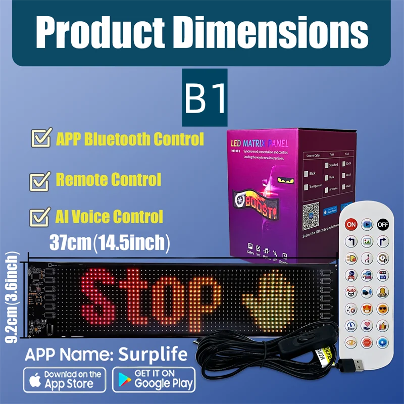 LED Matrix Panel AI Voice Function Devil's Eye Flexible Screen App Control DIY Programmable Lighting for Car Decor Accessories