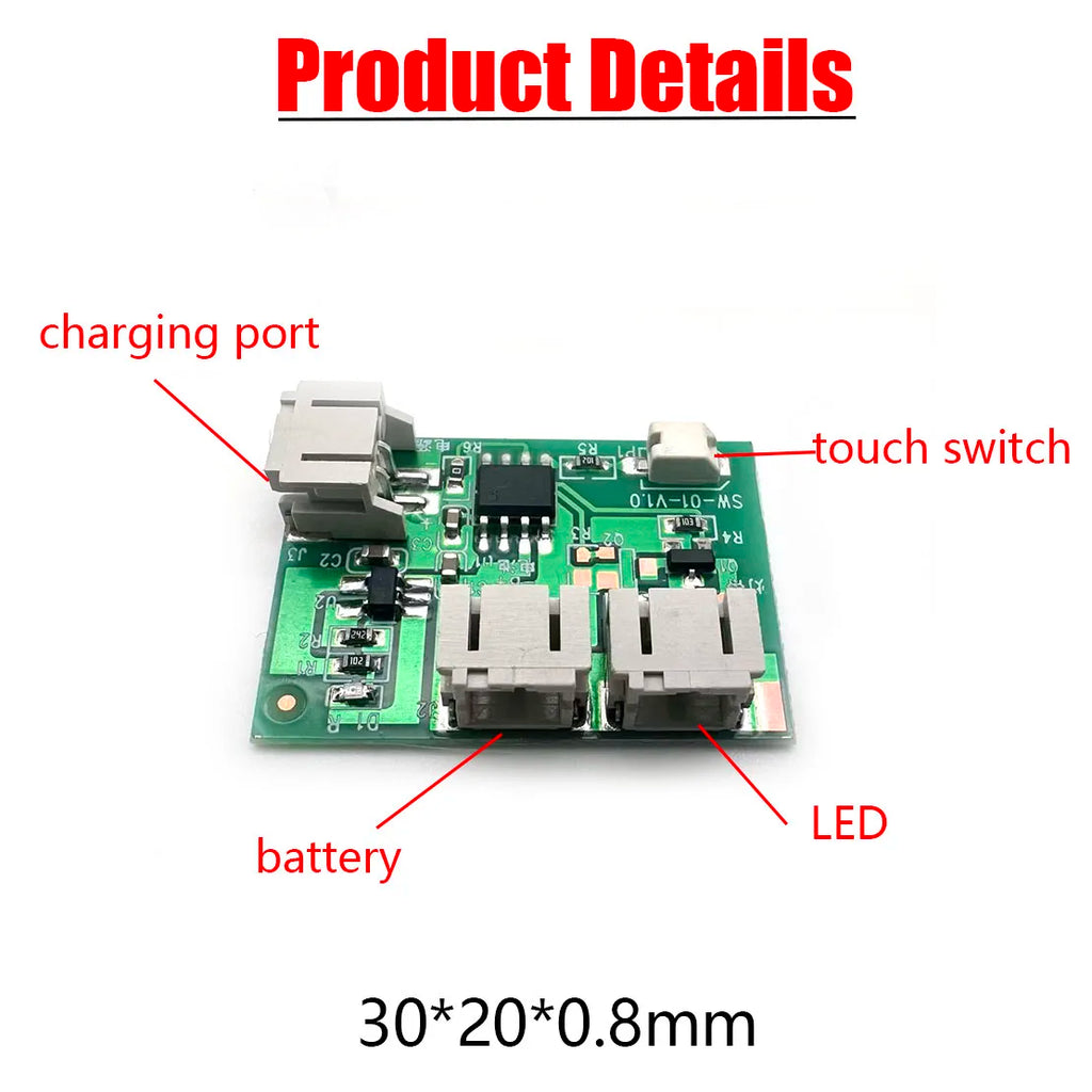 5V 2A LED charging touch dimming control board  USB 3.7V battery powered suitable for dual color strip light module panel lights