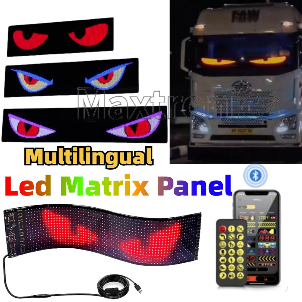 NEW Car Led Matrix Pixel Panel Multilingual USB 5V P65 Waterproof App Programmable Flexible Screen Display for Truck Devil's Eye
