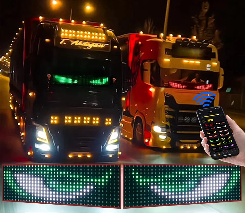 LED DIY Matrix Pixel Panel Led Display APP Control Truck Custom Text Pattern Lighting Flexible Screen Music Mode Devil Eye Light