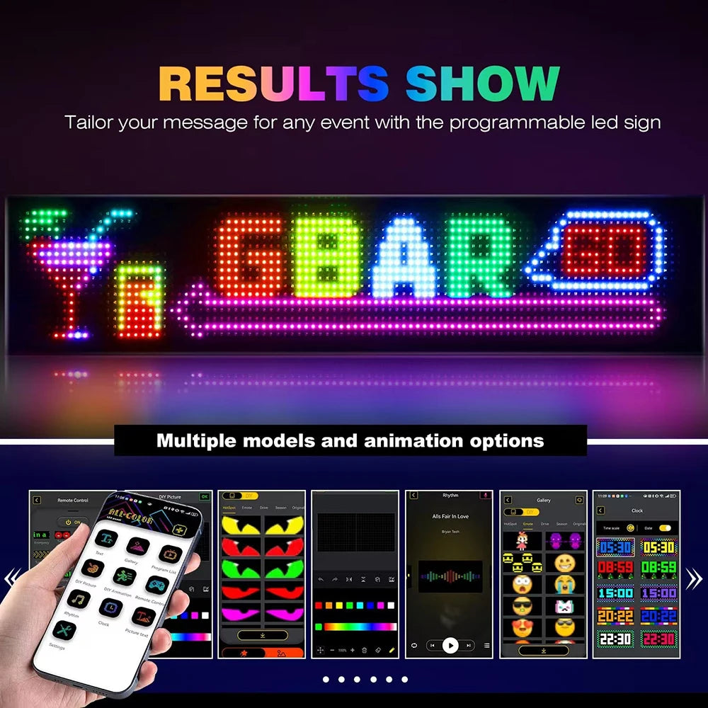 LED Matrix Pixel Panel USB 5V App Control DIY Display Animation Scrolling Pattern Graffiti Scrolling Text Commercial Lighting