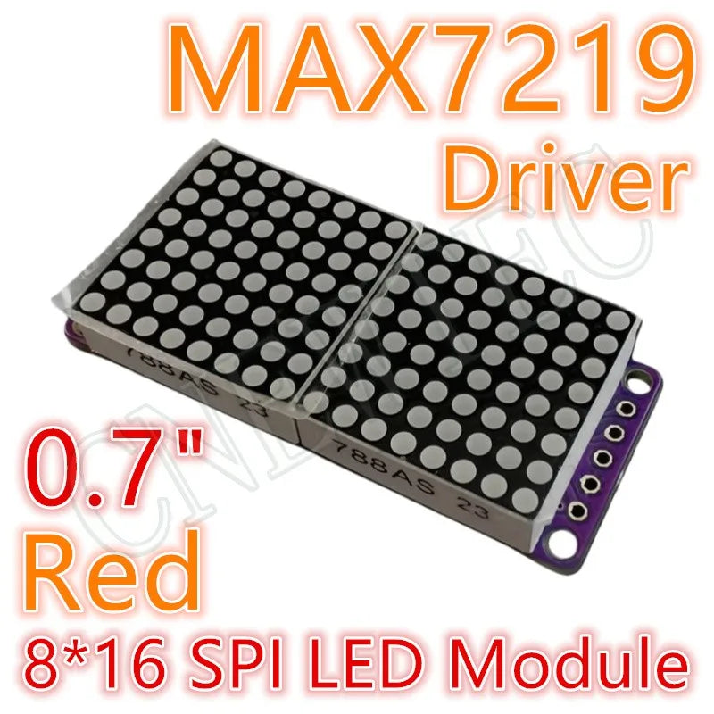 8*8 8*16 8*32 0.7Inch MAX7219 Red/Blue/Green/White Dot Led Matrix MCU Display Control Module 5V Interface Output Input