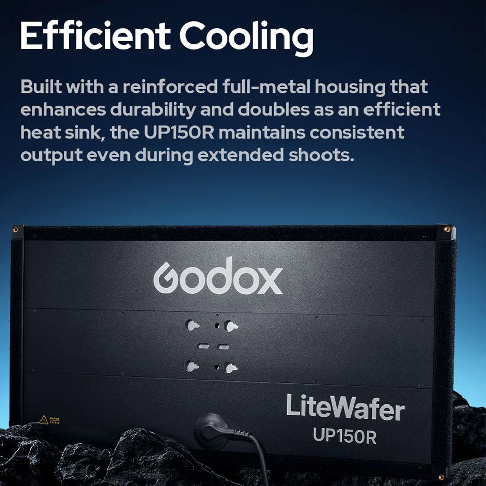 Godox LiteWafer UP150R RGB 1800-10000K LED Light Panel CRI 97 TLCI 98 Quick-Release Mounting System 14 Lighting Effects
