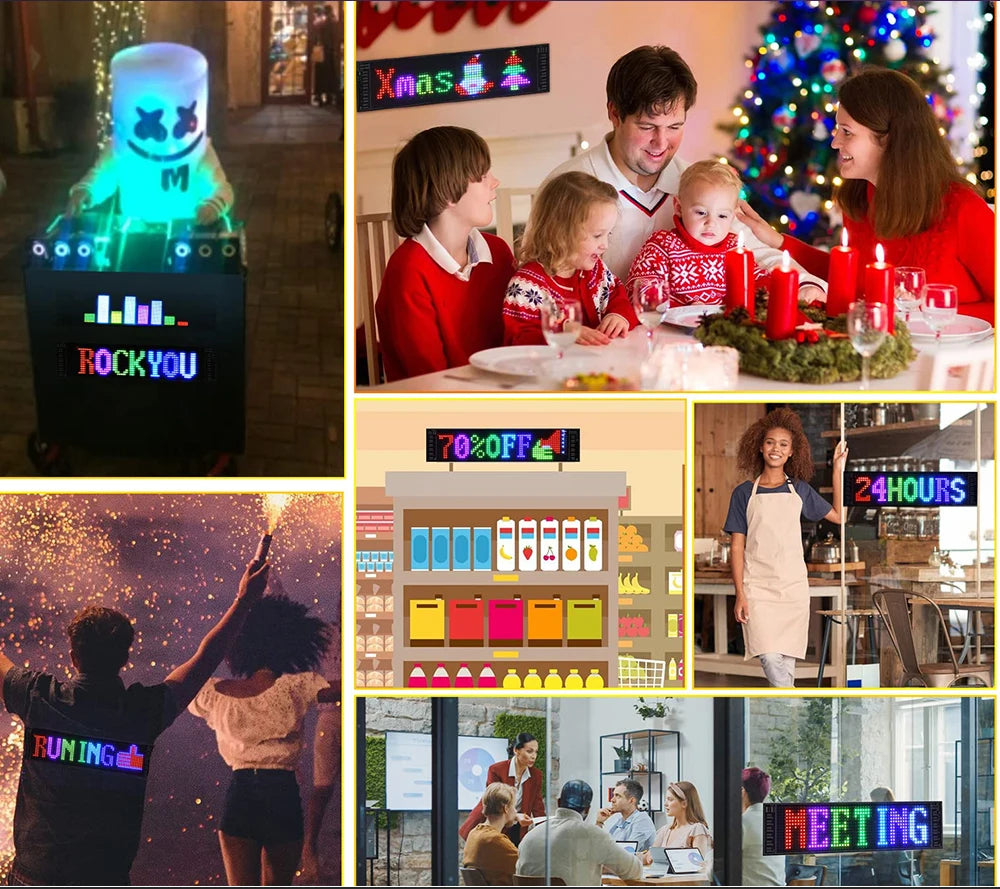 2025 New LED Matrix Pixel Panel Demon Eyes LED Display DIY Programmable Flexible for Car Accessories With Keychain Gift