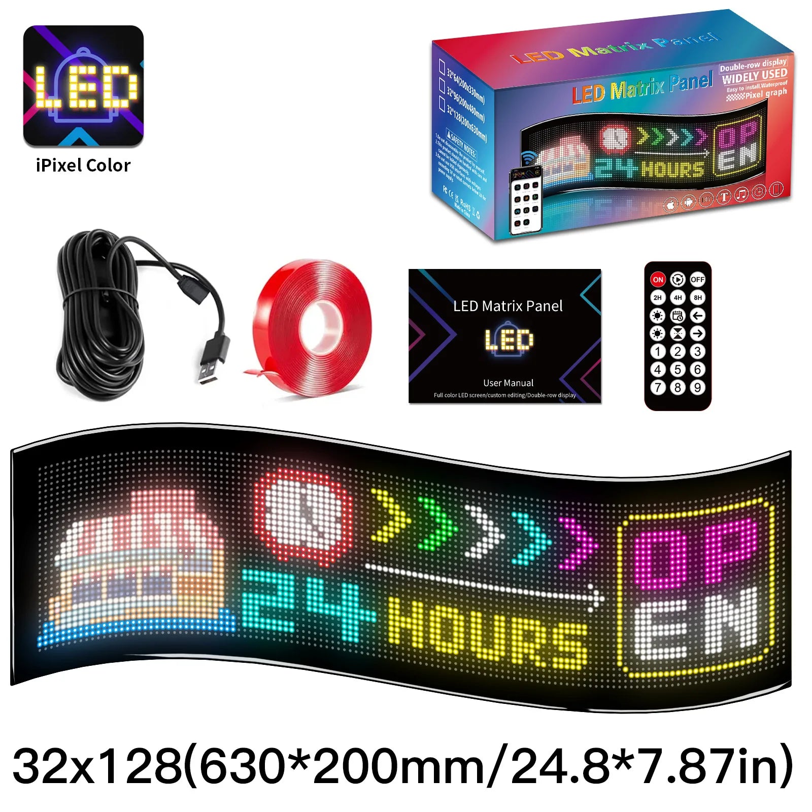 Programmable LED Matrix Panel Light Flexible Screen Display Animation Message Scrolling Car Sign APP Control For Shop Bar Party