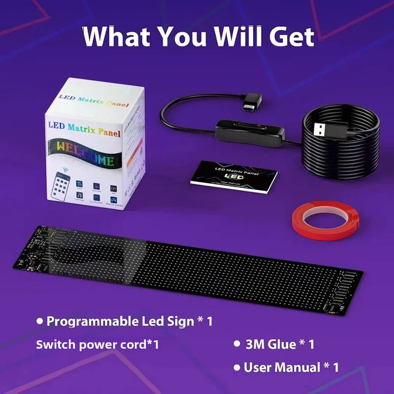 LED Matrix Pixel Panel USB 5V App Control DIY Display Animation Scrolling Pattern Graffiti Scrolling Text Commercial Lighting