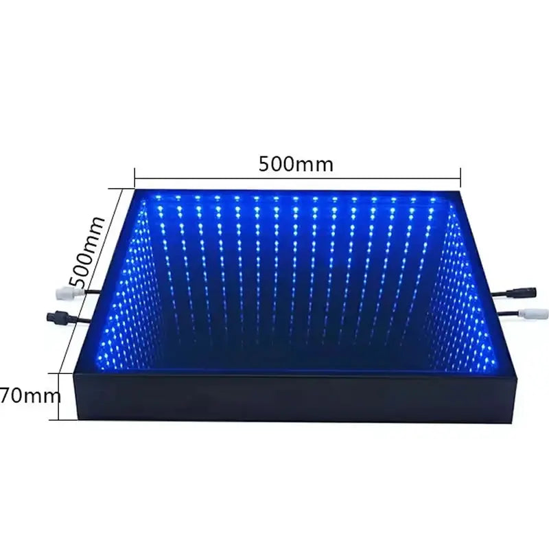 0.5x0.5m Stage LED Dance Floor Light 3d Mirror Abyss Tempered Glass LED Dancing Floor Tiles for DJ Disco Club Wedding Party
