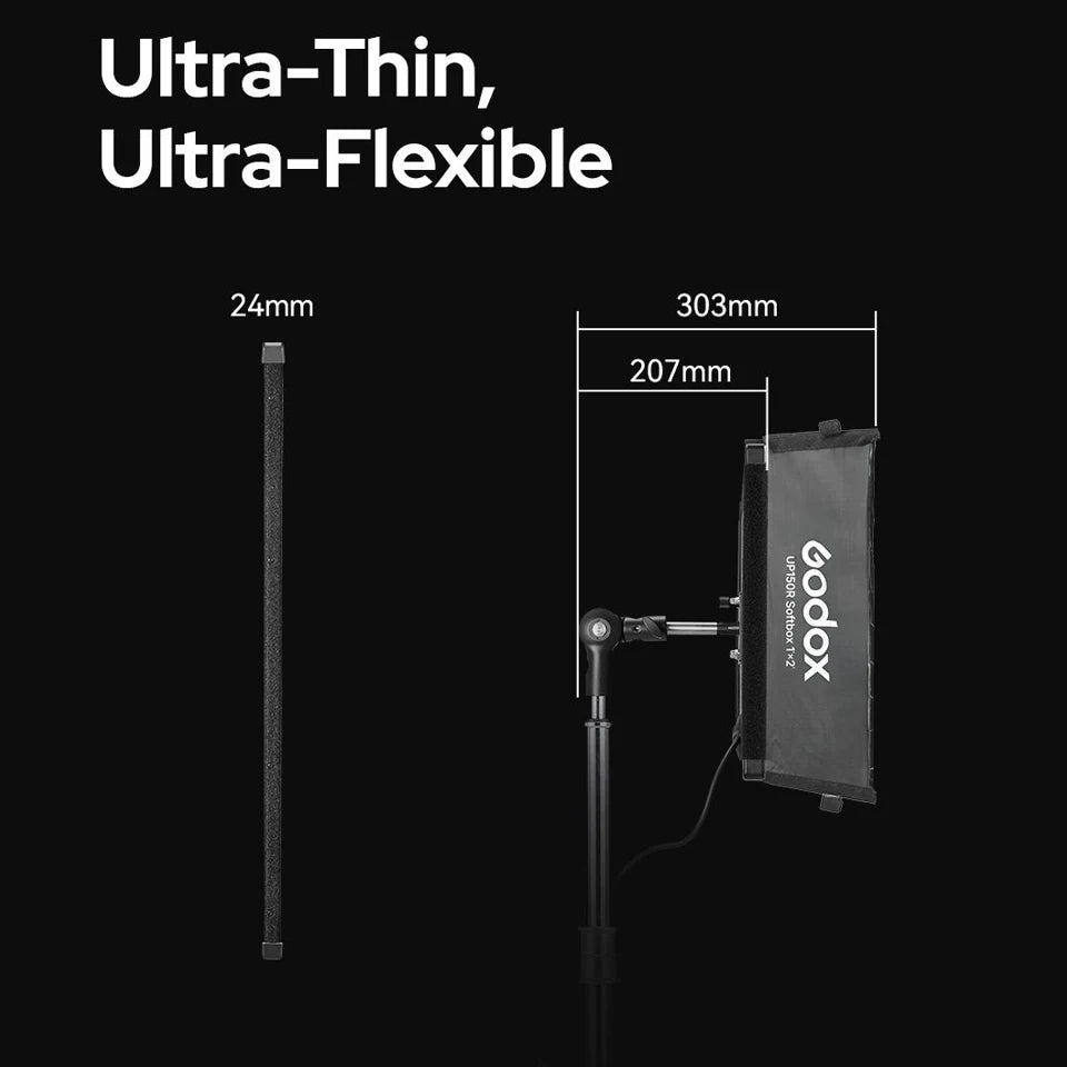 Godox LiteWafer UP150R RGB 1800-10000K LED Light Panel CRI 97 TLCI 98 Quick-Release Mounting System 14 Lighting Effects