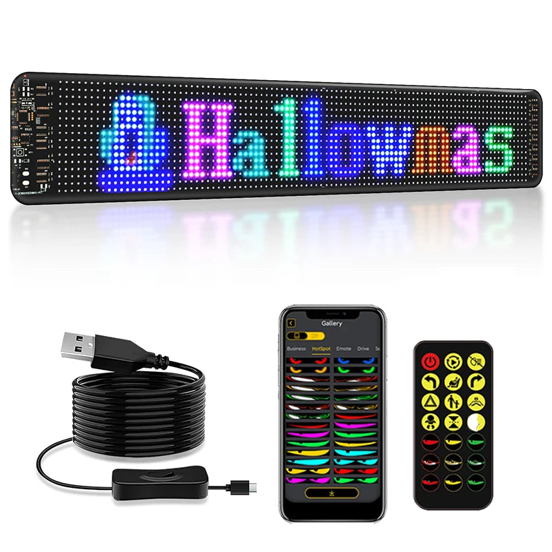LED Matrix Pixel LED Display Screen Message Scrolling Sign Board Soft Flexible Advertising Light For Store Car Truck Devil Eye