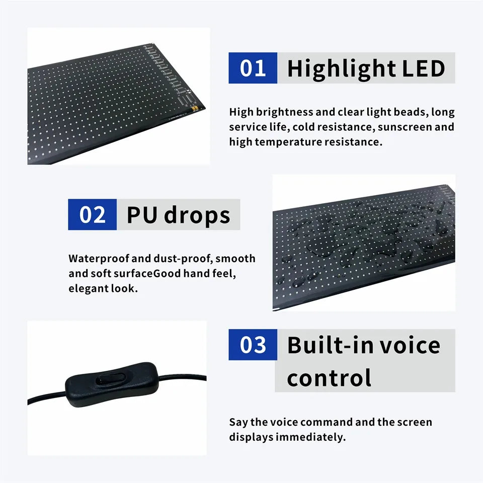 LED Matrix Panel AI Voice Function Devil's Eye Flexible Screen App Control DIY Programmable Lighting for Car Decor Accessories
