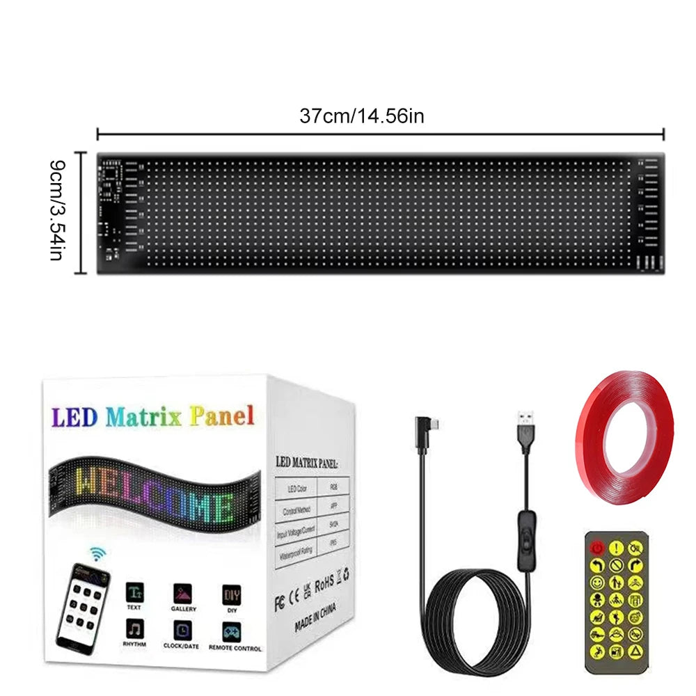 LED DIY Matrix Pixel Panel Led Display Truck Eye Car Sign Animation Bluetooth App Control Programmable Flexible Screen