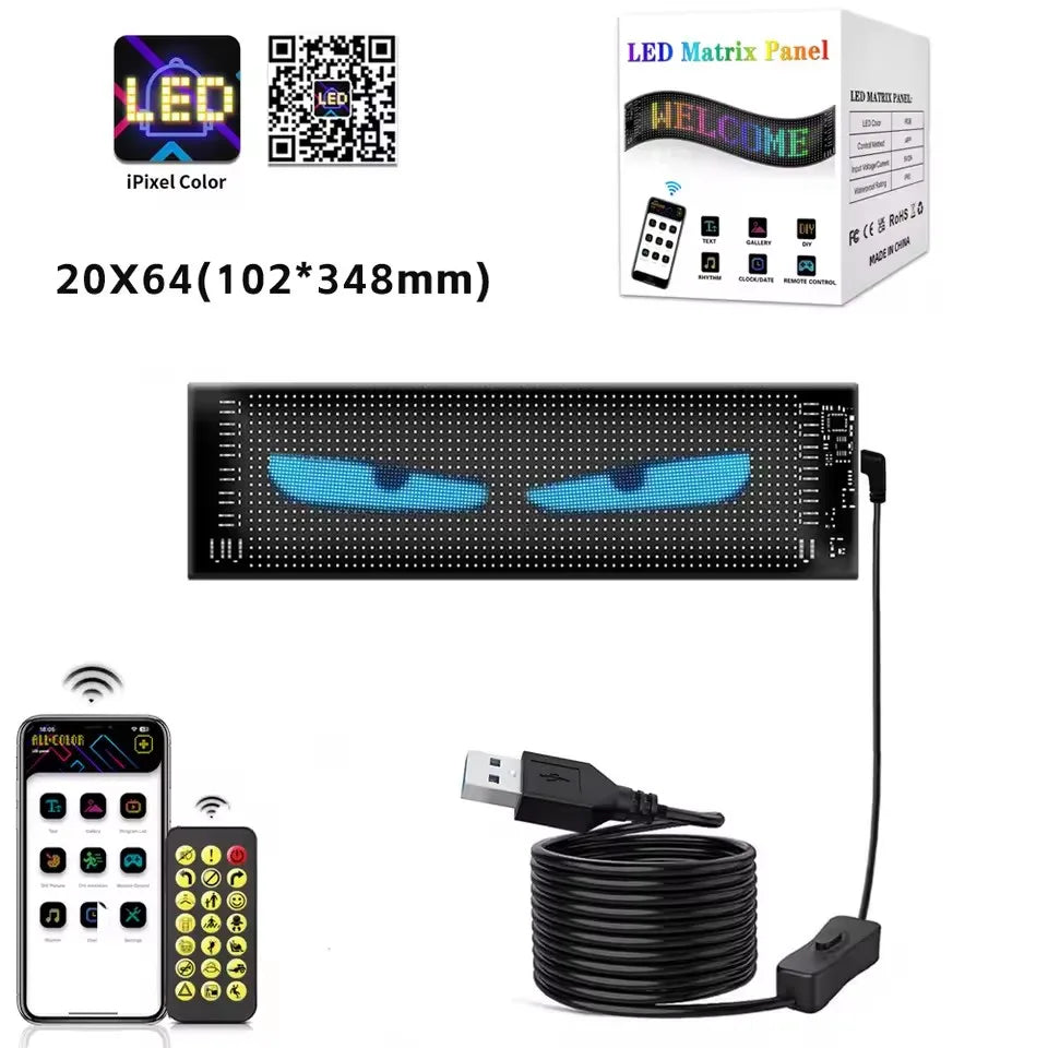 Programmable LED Matrix Panel Light Flexible Screen Display Animation Message Scrolling Car Sign APP Control For Shop Bar Party