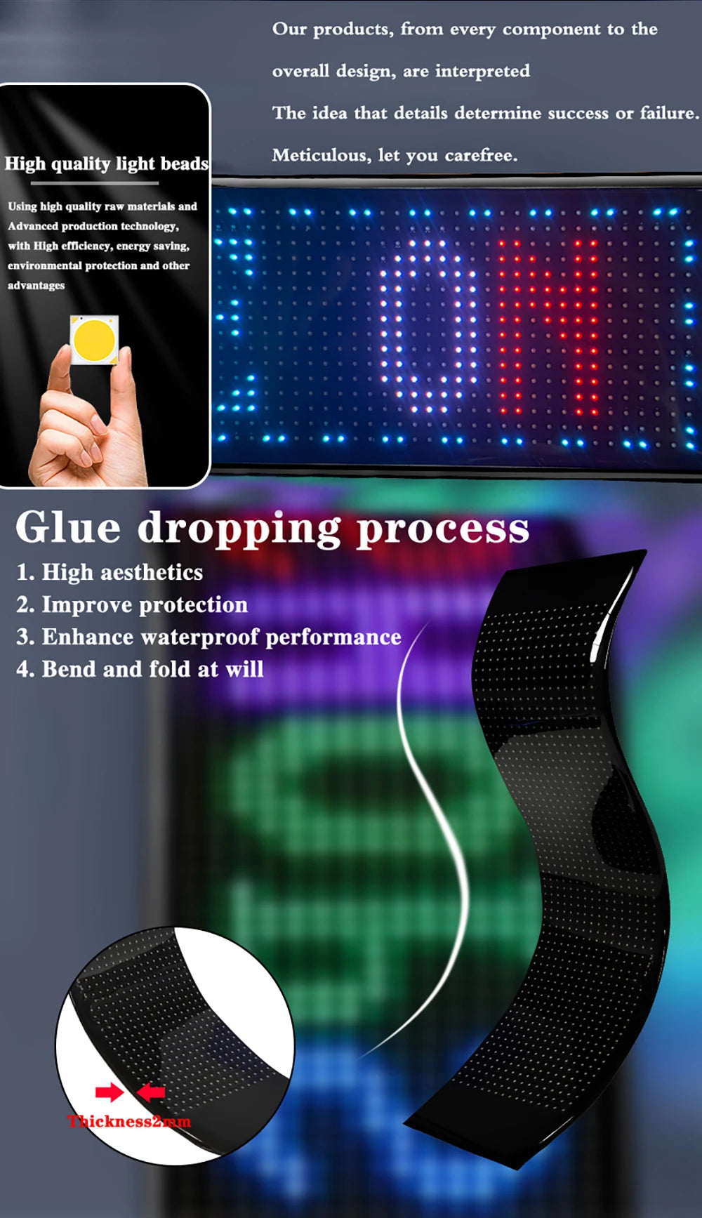 2025 New LED Matrix Pixel Panel Demon Eyes LED Display DIY Programmable Flexible for Car Accessories With Keychain Gift