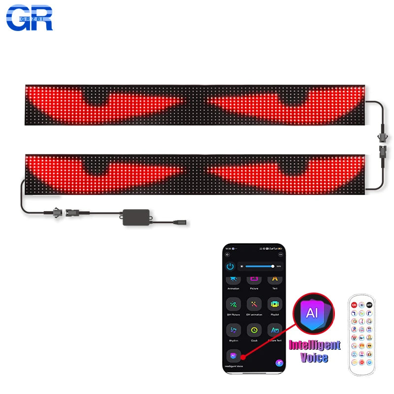 LED Matrix Panel AI Voice Function Devil's Eye Flexible Screen App Control DIY Programmable Lighting for Car Decor Accessories