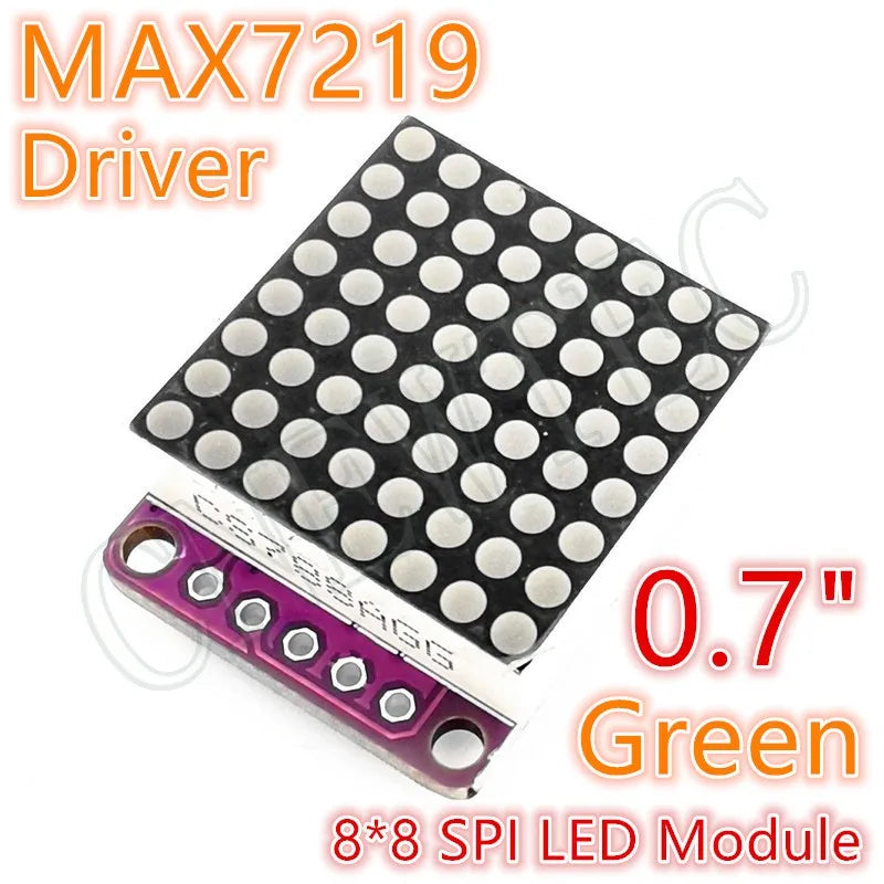 8*8 8*16 8*32 0.7Inch MAX7219 Red/Blue/Green/White Dot Led Matrix MCU Display Control Module 5V Interface Output Input