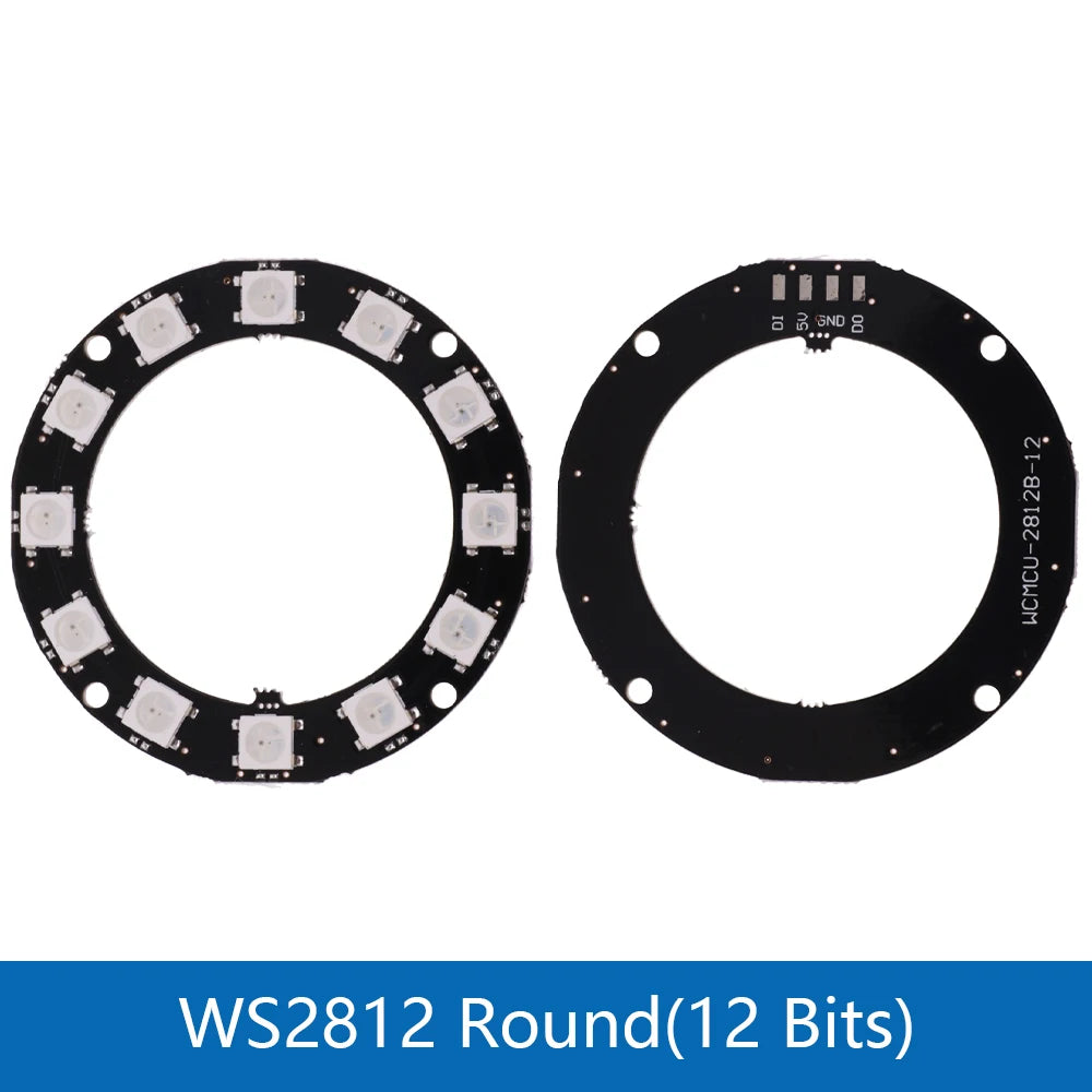 5050 RGB LED Ring 5V 1 3 4 7 8 9 12 16 24Bit 32Bit 64 Bits WS2812 Lamp Light + Integrated Drivers For Arduino Diy  Drivers kit