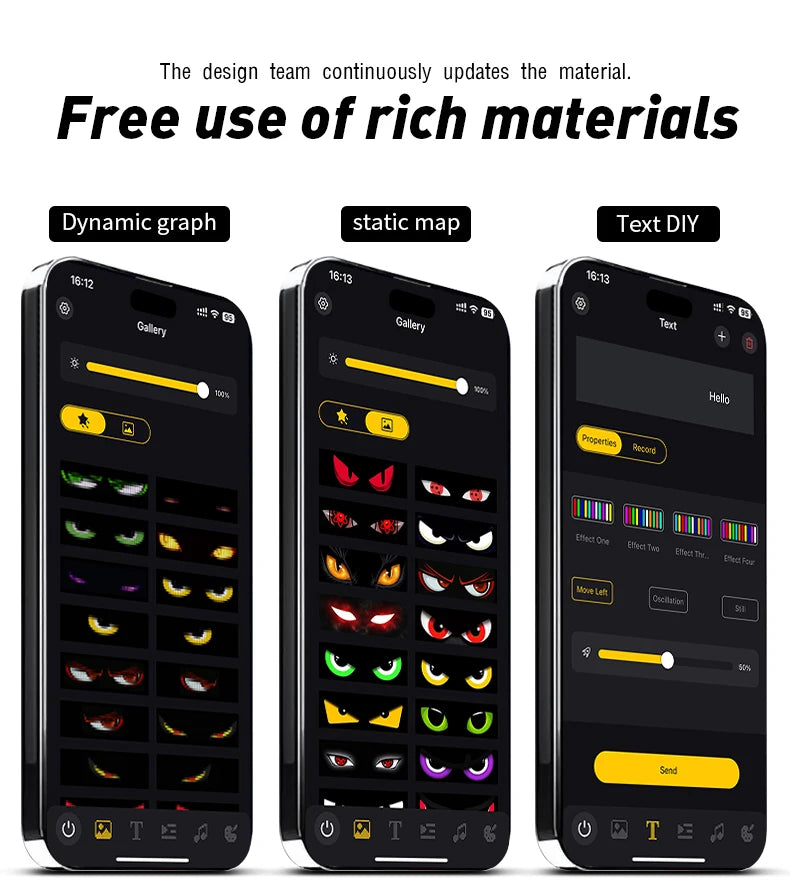 LED DIY Matrix Pixel Panel Led Display APP Control Truck Custom Text Pattern Lighting Flexible Screen Music Mode Devil Eye Light