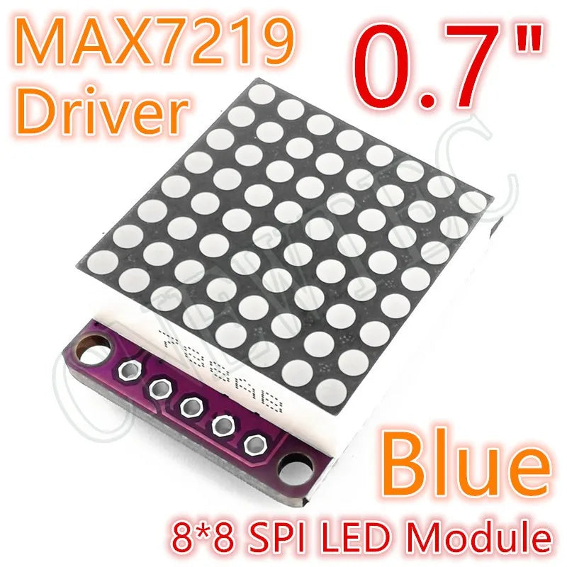 8*8 8*16 8*32 0.7Inch MAX7219 Red/Blue/Green/White Dot Led Matrix MCU Display Control Module 5V Interface Output Input