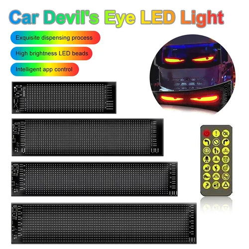 2025 New LED Matrix Pixel Panel Demon Eyes LED Display DIY Programmable Flexible for Car Accessories With Keychain Gift
