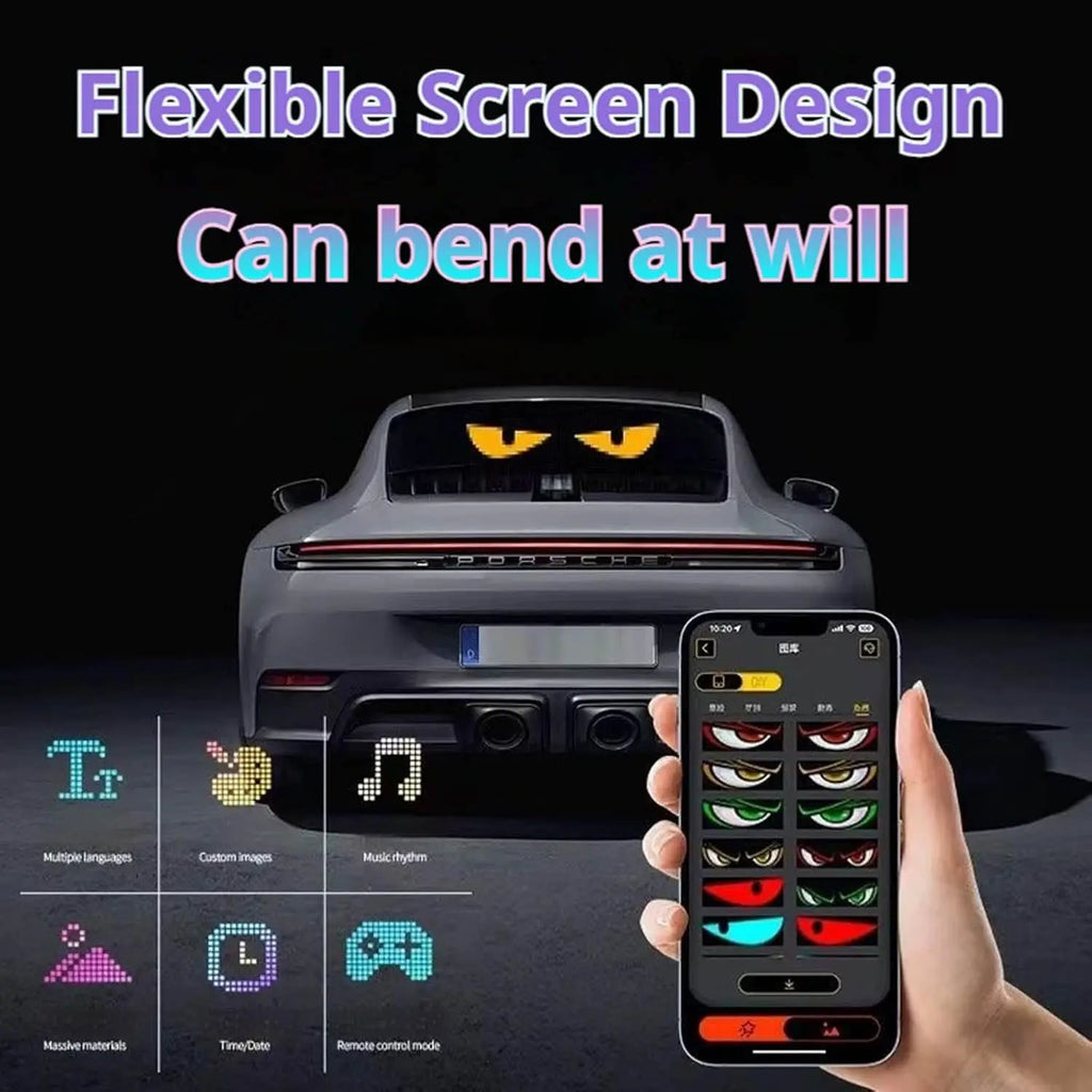 LED Matrix Pixel Panel Scrolling Bright Advertising LED Signs Flexible RGB Car Pattern Graffiti Scrolling Text Animation USB 5V