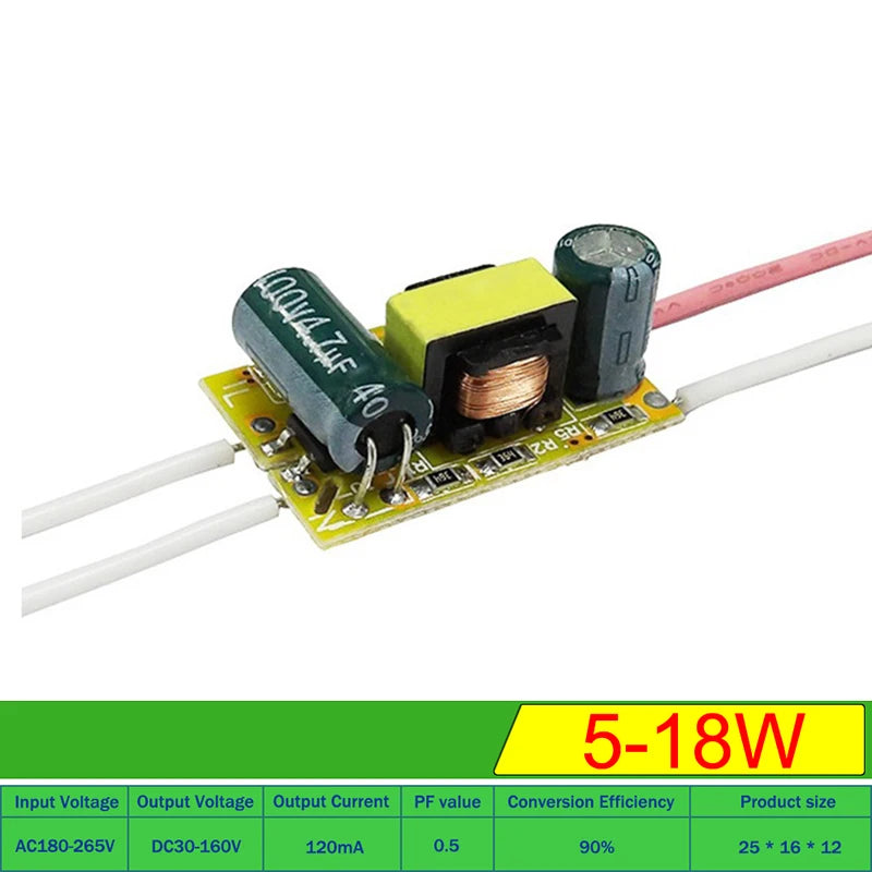 3W 5W 8W 18W 36W LED Light Driver Supply Transformer Radiating Module Board