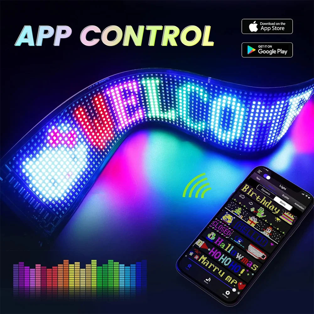 LED DIY Matrix Pixel Panel Led Display Truck Eye Car Sign Animation Bluetooth App Control Programmable Flexible Screen