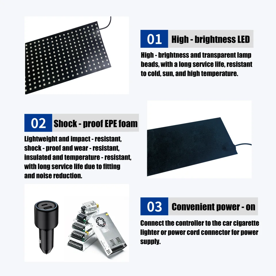 LED Matrix Pixel Panel Light Bluetooth App 12V 24V Control Scrolling Advertising LED Car Sign Animation Programmable For Car Sho