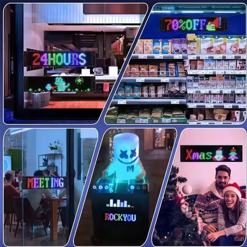 LED Matrix Pixel Panel Light Flexible Programmable Demon Eyes LED Car Sign Bluetooth App Control Scrolling Advertising LED Signs