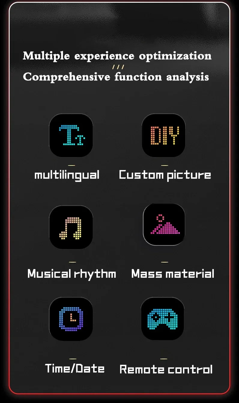 Car LED Matrix Pixel Panel DIY RGB LIghting Graffiti Scrolling Text Board Windshield Advertising Screen Bluetooth APP Control