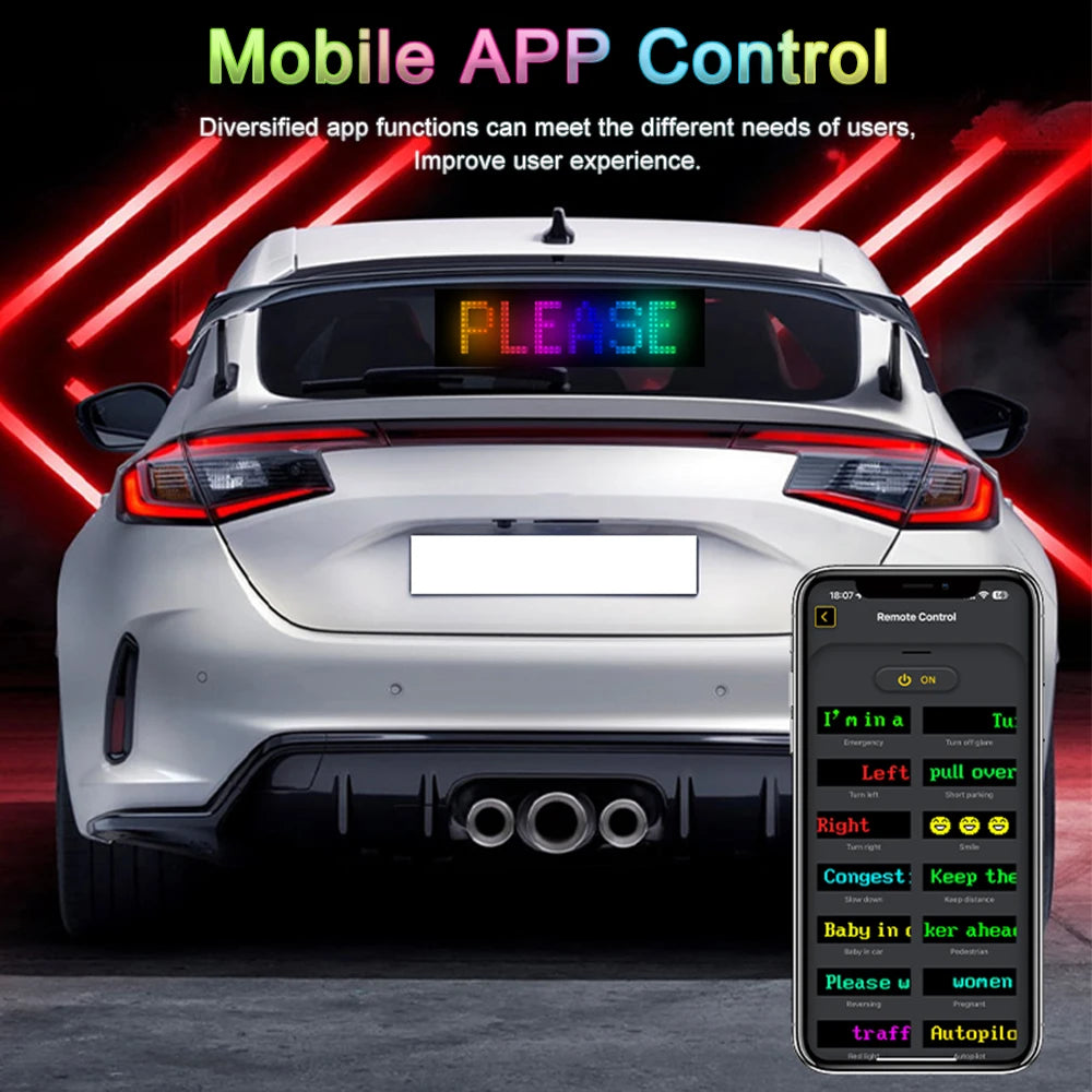 NEW Car Led Matrix Pixel Panel Multilingual USB 5V P65 Waterproof App Programmable Flexible Screen Display for Truck Devil's Eye