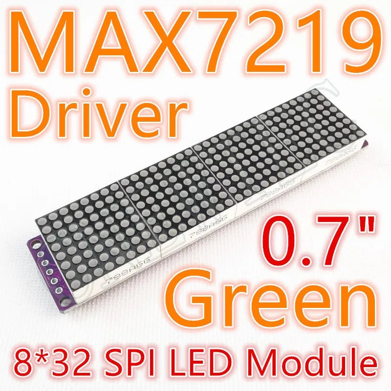8*8 8*16 8*32 0.7Inch MAX7219 Red/Blue/Green/White Dot Led Matrix MCU Display Control Module 5V Interface Output Input