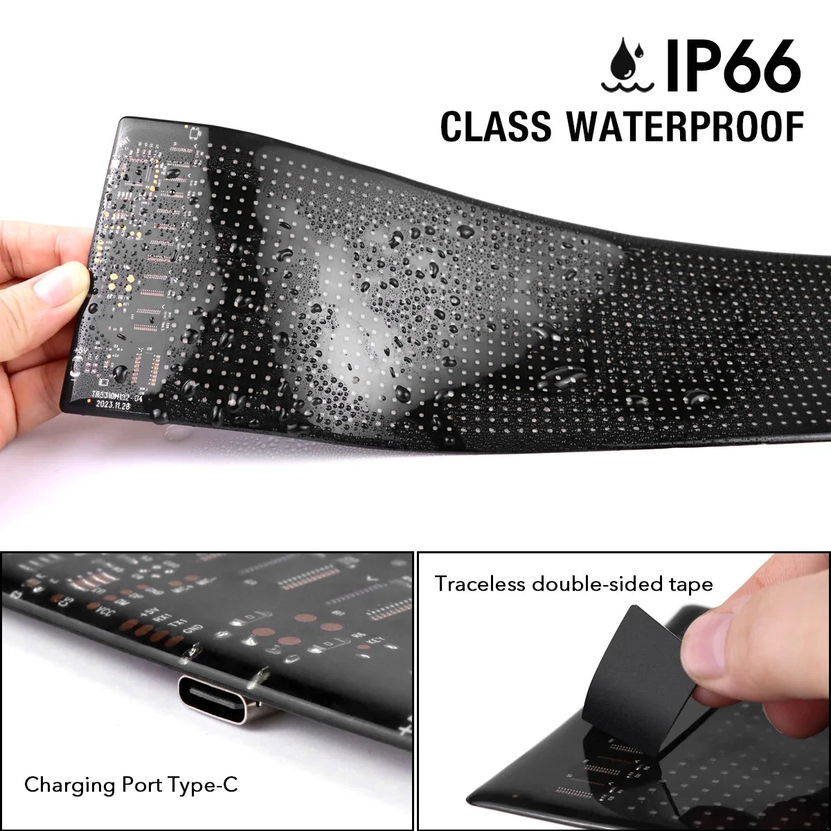 LED Matrix Pixel Panel Advertising Light Flexible RGB Pattern Scrolling Display Car Shop Reminder Light Festival Surprise Tool