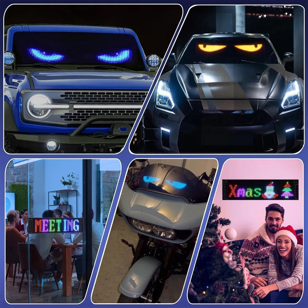LED DIY Matrix Pixel Panel Led Display Truck Eye Car Sign Animation Bluetooth App Control Programmable Flexible Screen