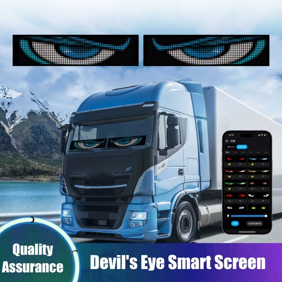 LED Matrix Panel AI Voice Function Devil's Eye Flexible Screen App Control DIY Programmable Lighting for Car Decor Accessories