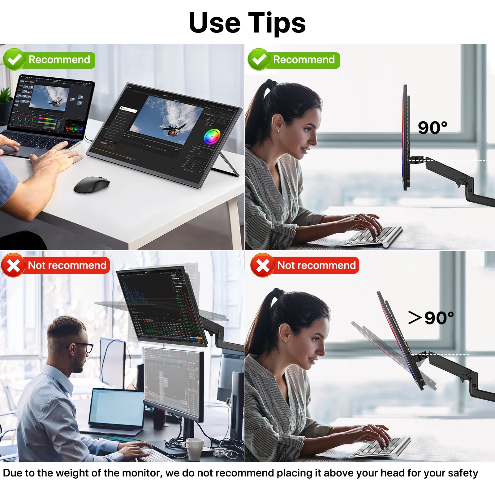 UPERFECT 4K QLED Portable Monitor 19" UHD 3840x2160 Laptop Display 100% DCI-P3 Aluminum Design Travel Gaming Screen For PC Phone