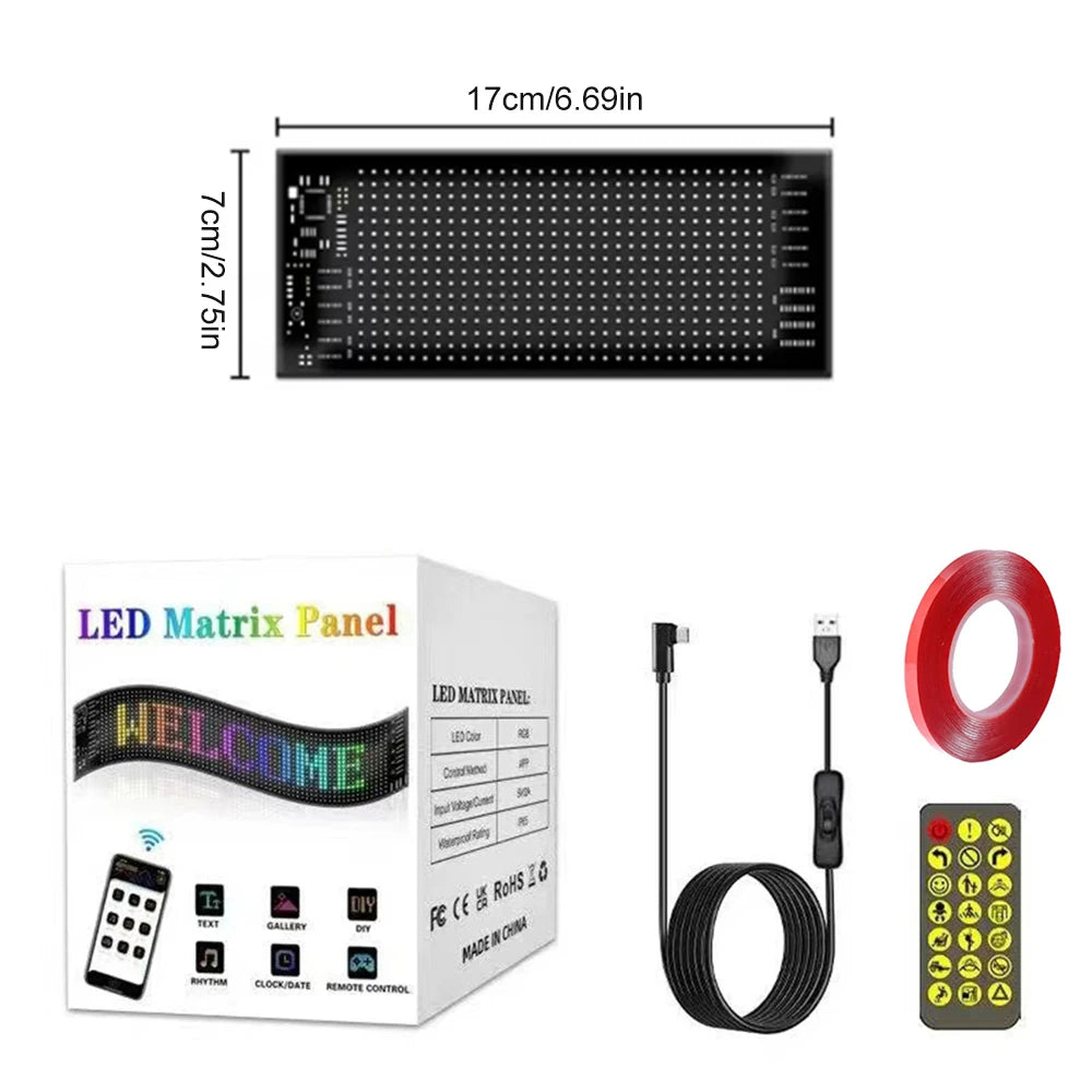 LED DIY Matrix Pixel Panel Led Display Truck Eye Car Sign Animation Bluetooth App Control Programmable Flexible Screen