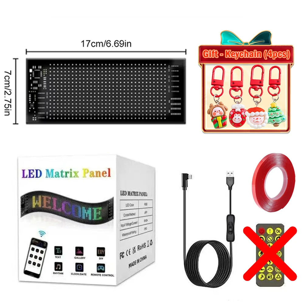 2025 New LED Matrix Pixel Panel Demon Eyes LED Display DIY Programmable Flexible for Car Accessories With Keychain Gift