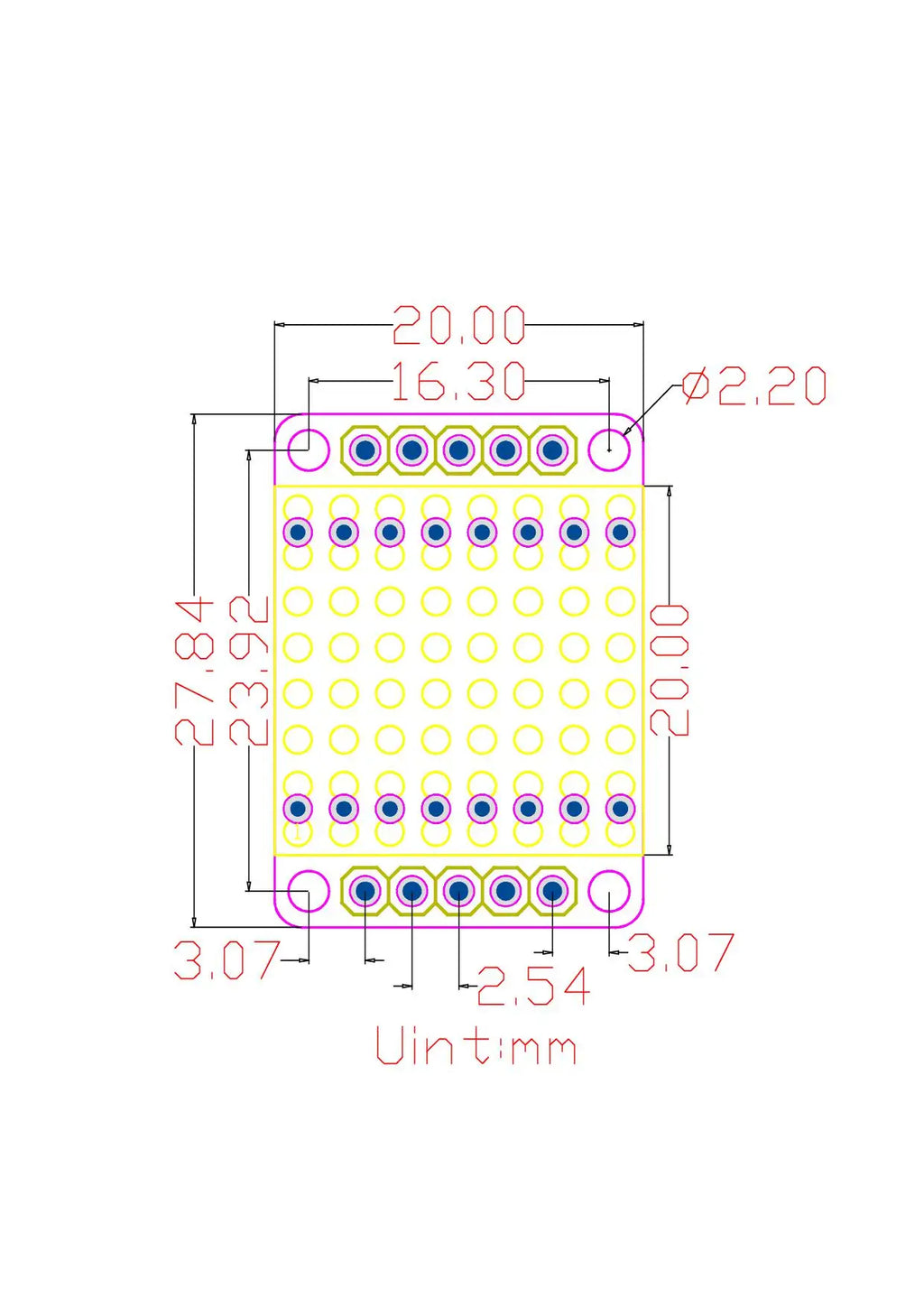 8*8 8*16 8*32 0.7Inch MAX7219 Red/Blue/Green/White Dot Led Matrix MCU Display Control Module 5V Interface Output Input