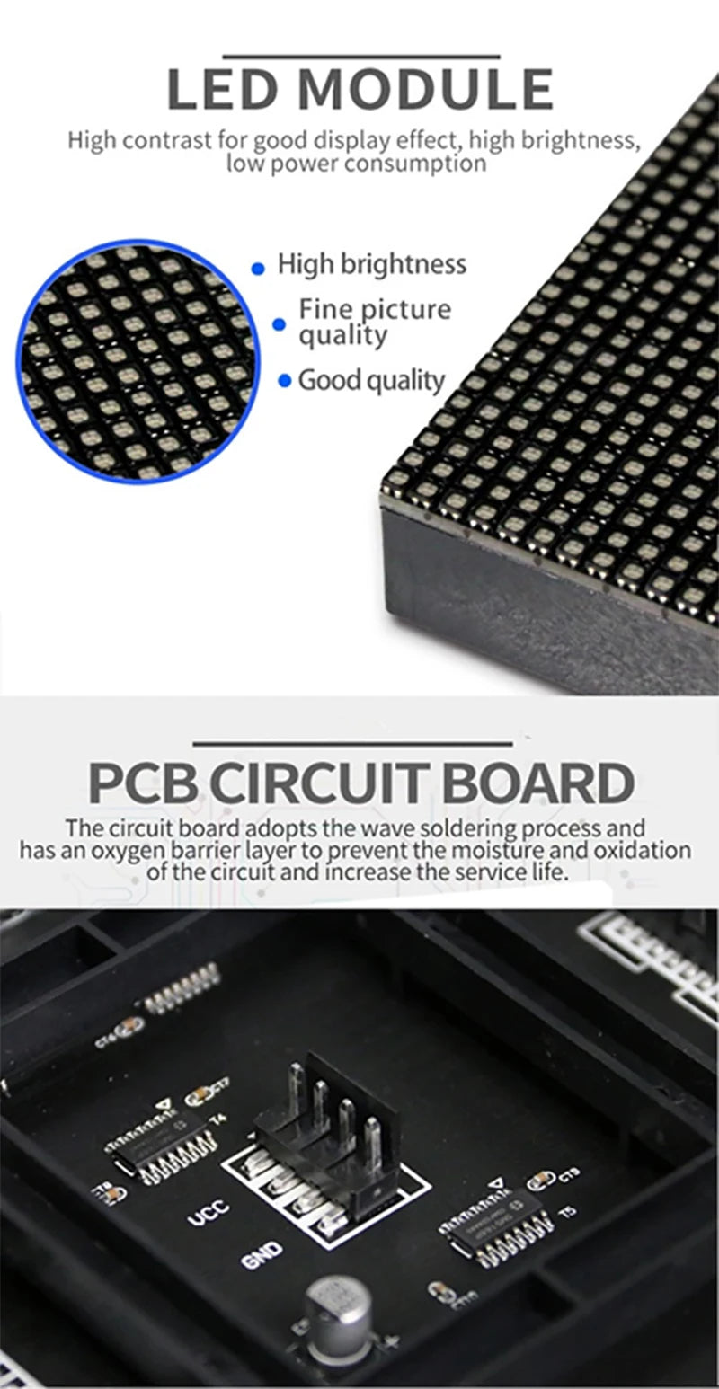 Led P2 Module indoor matrix panel 256x128mm 128x64 pixels SMD1515Light RGB full color display screen video wall pantalla 32 Scan