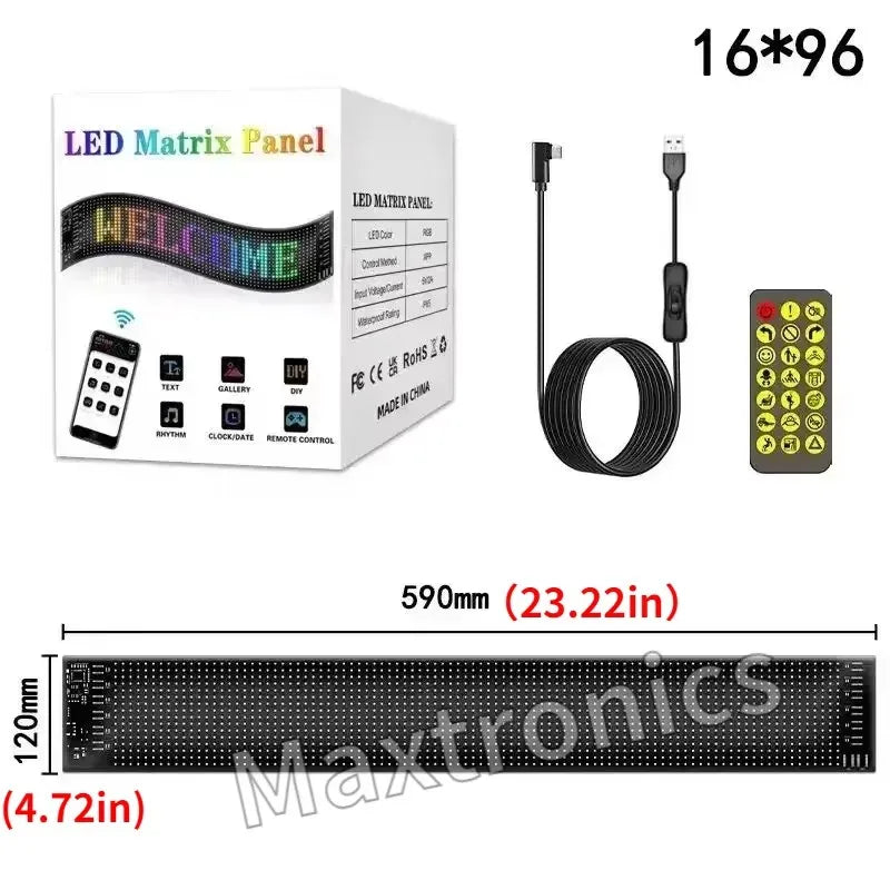 NEW Car Led Matrix Pixel Panel Multilingual USB 5V P65 Waterproof App Programmable Flexible Screen Display for Truck Devil's Eye