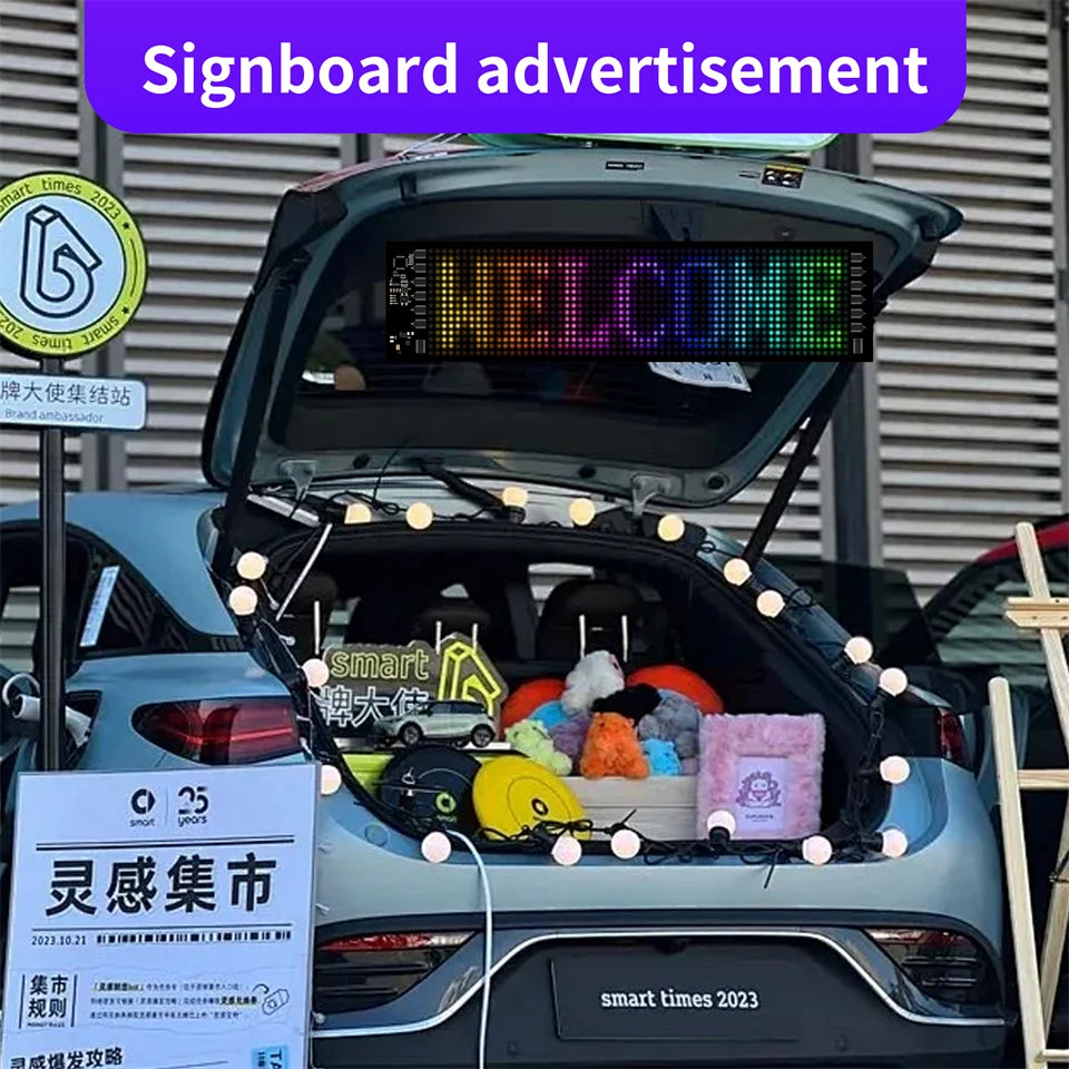 LED Matrix Panel Rolling Advertisement LED Sign with AI APP Remote Programmable Logo Light for Car Shops Offices Restaurants