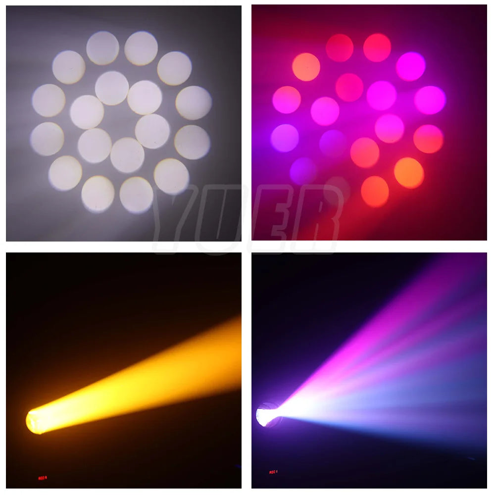10pcs LED Beam Moving Head 200W 18 Prisms Rainbow Effect Stage Lighting Effect Projector for Bar Birthday Party Club Dj  Disco