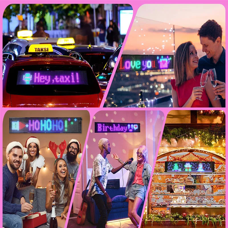 LED DIY Matrix Pixel Panel Led Display Truck Eye Car Sign Animation Bluetooth App Control Programmable Flexible Screen