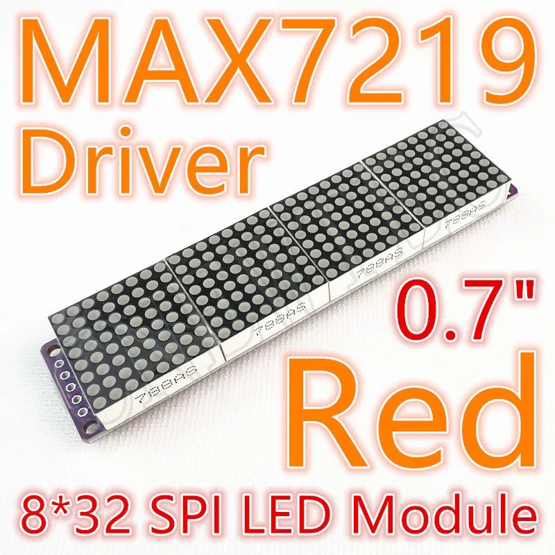 8*8 8*16 8*32 0.7Inch MAX7219 Red/Blue/Green/White Dot Led Matrix MCU Display Control Module 5V Interface Output Input