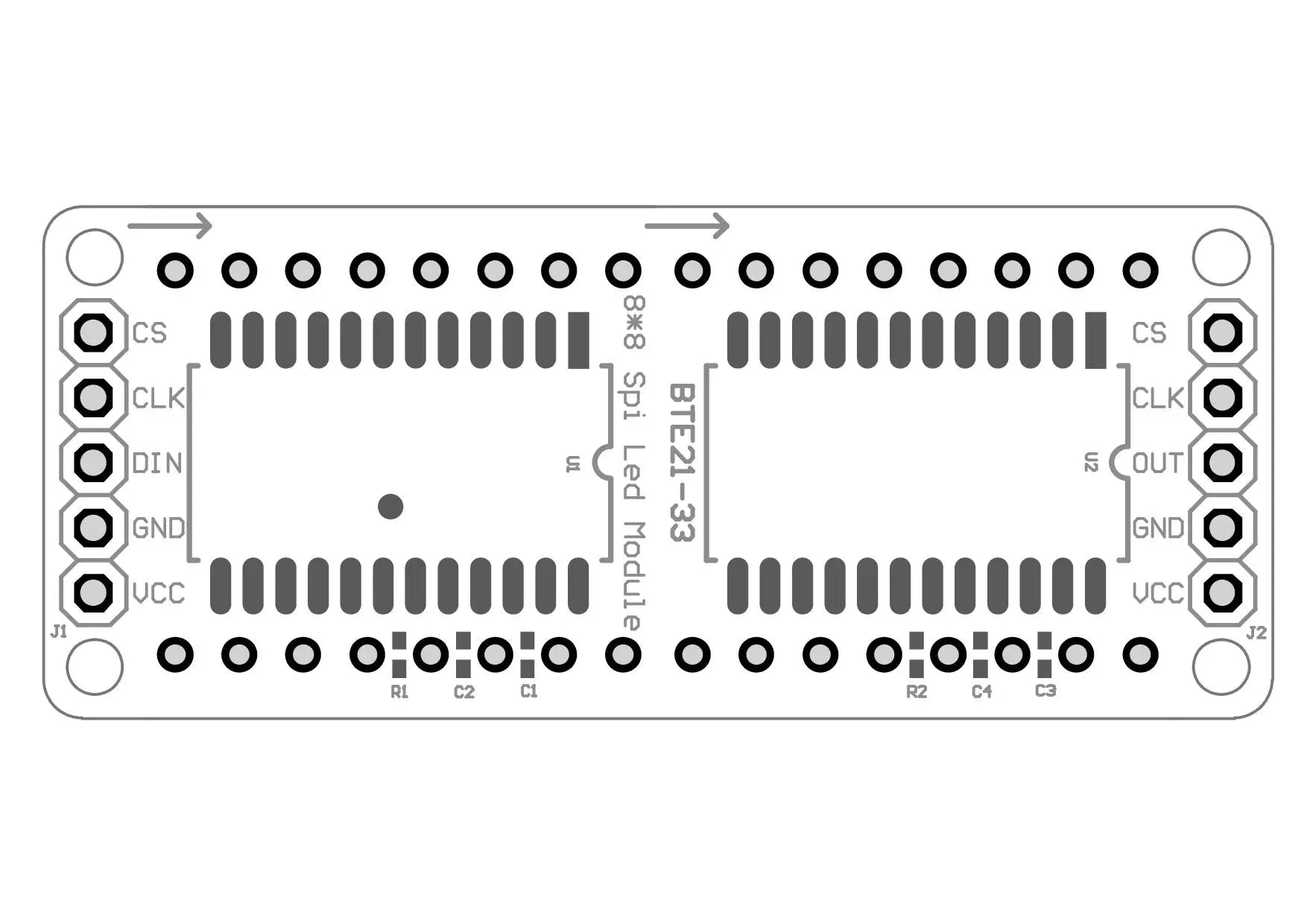 8*8 8*16 8*32 0.7Inch MAX7219 Red/Blue/Green/White Dot Led Matrix MCU Display Control Module 5V Interface Output Input