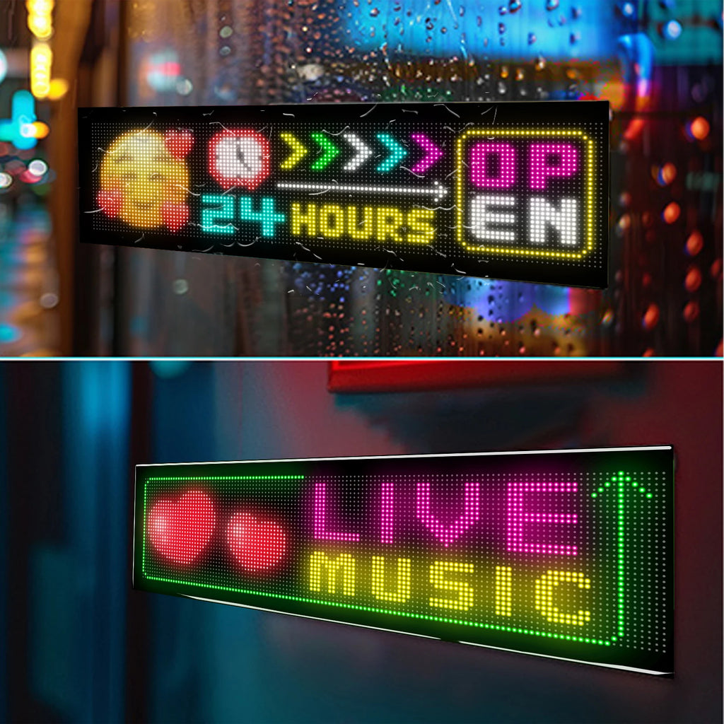 Programmable LED Matrix Panel Light Flexible Screen Display Animation Message Scrolling Car Sign APP Control For Shop Bar Party