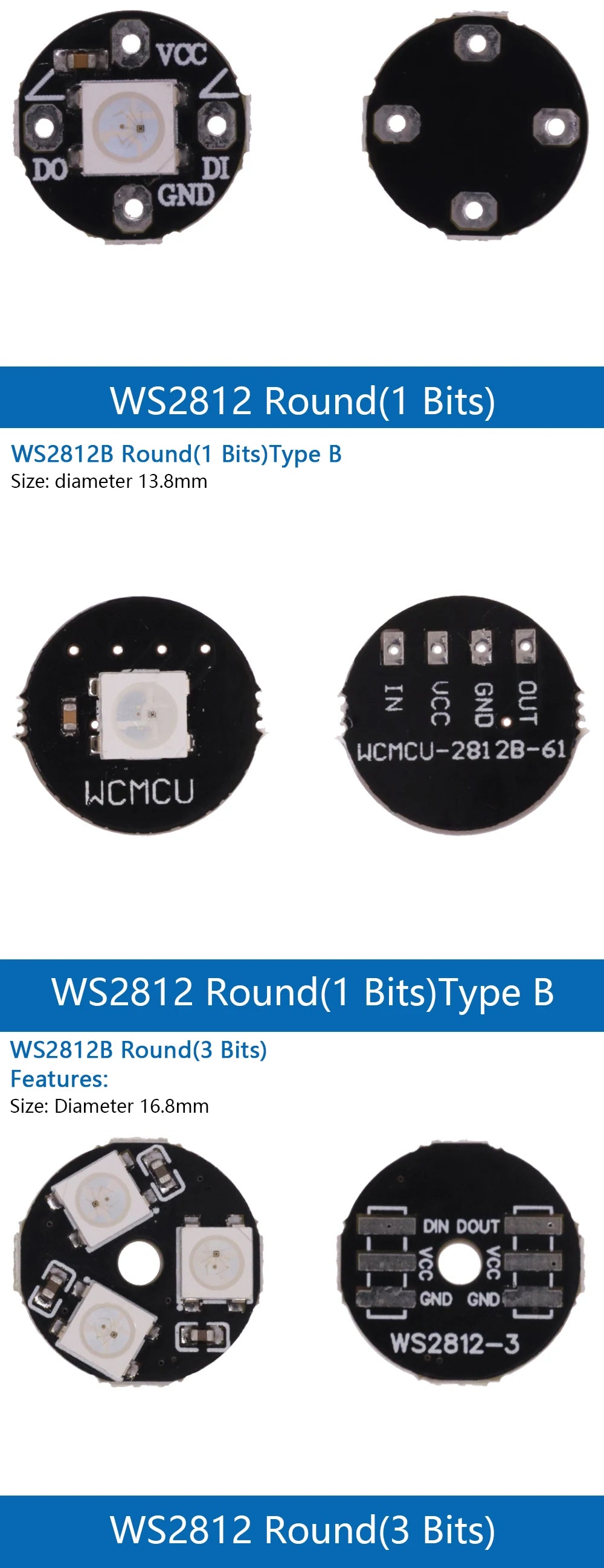 5050 RGB LED Ring 5V 1 3 4 7 8 9 12 16 24Bit 32Bit 64 Bits WS2812 Lamp Light + Integrated Drivers For Arduino Diy  Drivers kit