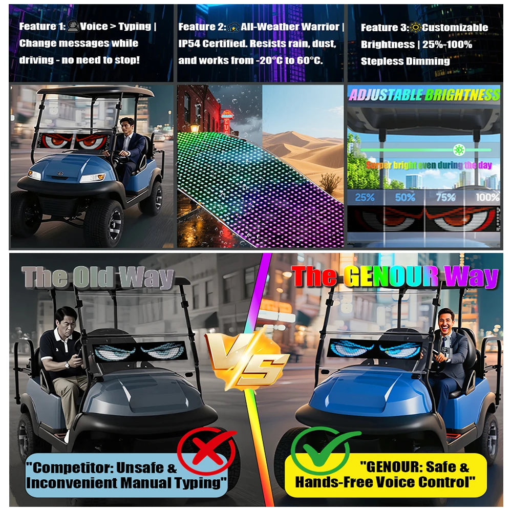 LED Matrix Pixel Panel Light Bluetooth App 12V 24V Control Scrolling Advertising LED Car Sign Animation Programmable For Car Sho