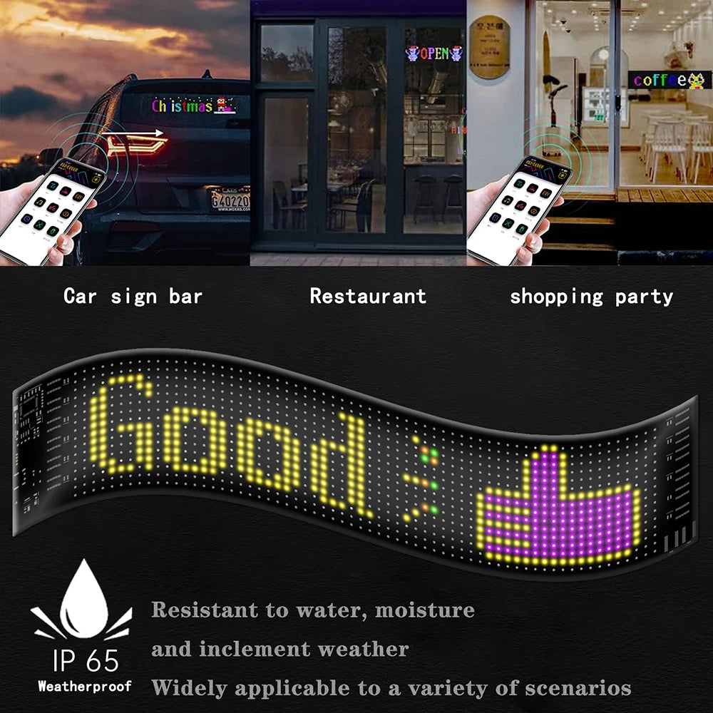 NEW Car Led Matrix Pixel Panel Multilingual USB 5V P65 Waterproof App Programmable Flexible Screen Display for Truck Devil's Eye